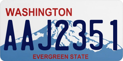 WA license plate AAJ2351