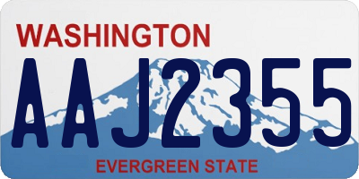 WA license plate AAJ2355