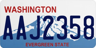 WA license plate AAJ2358