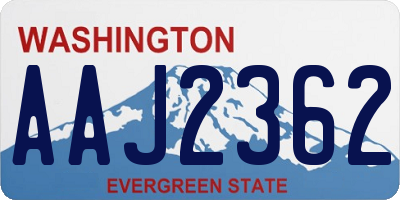 WA license plate AAJ2362