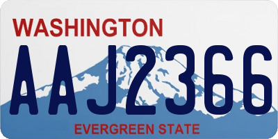 WA license plate AAJ2366