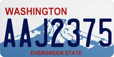 WA license plate AAJ2375