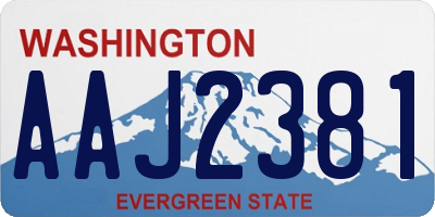 WA license plate AAJ2381