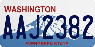 WA license plate AAJ2382