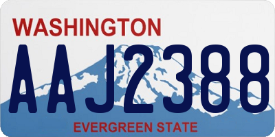 WA license plate AAJ2388