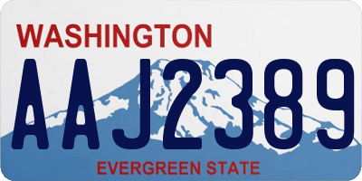 WA license plate AAJ2389