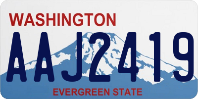 WA license plate AAJ2419