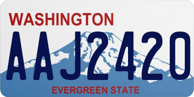 WA license plate AAJ2420