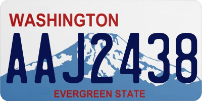 WA license plate AAJ2438
