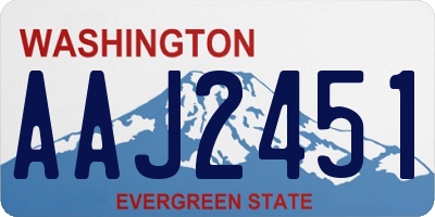 WA license plate AAJ2451