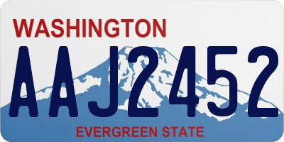 WA license plate AAJ2452