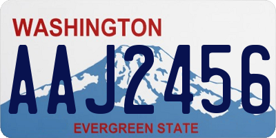 WA license plate AAJ2456