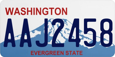 WA license plate AAJ2458