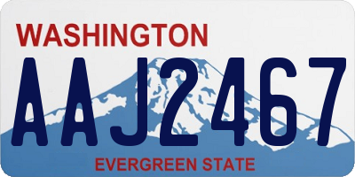 WA license plate AAJ2467