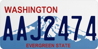 WA license plate AAJ2474