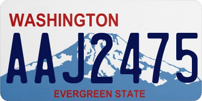 WA license plate AAJ2475