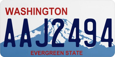 WA license plate AAJ2494