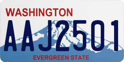 WA license plate AAJ2501