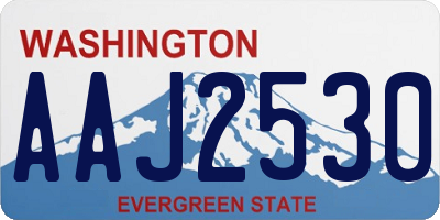 WA license plate AAJ2530