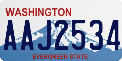 WA license plate AAJ2534