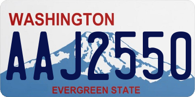 WA license plate AAJ2550