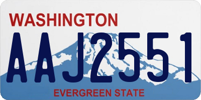 WA license plate AAJ2551