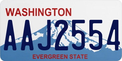 WA license plate AAJ2554