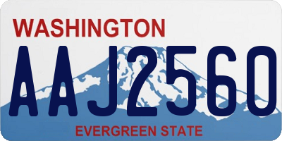 WA license plate AAJ2560