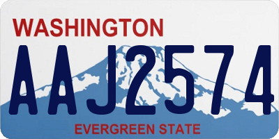 WA license plate AAJ2574