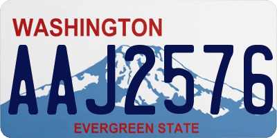 WA license plate AAJ2576