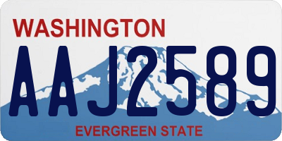 WA license plate AAJ2589