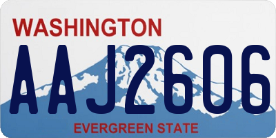 WA license plate AAJ2606