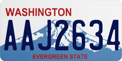 WA license plate AAJ2634