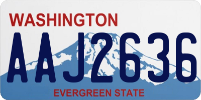 WA license plate AAJ2636