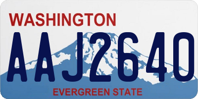 WA license plate AAJ2640