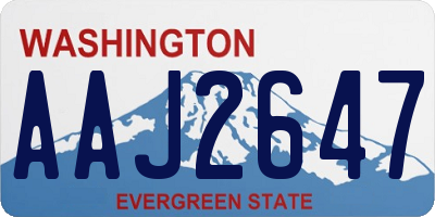 WA license plate AAJ2647
