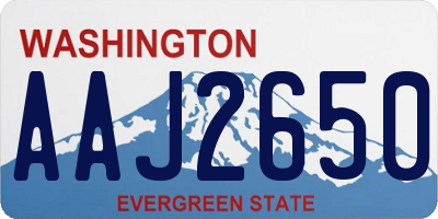 WA license plate AAJ2650