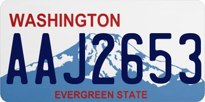 WA license plate AAJ2653