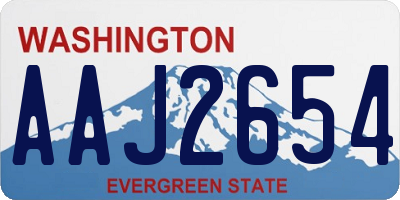 WA license plate AAJ2654