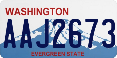 WA license plate AAJ2673