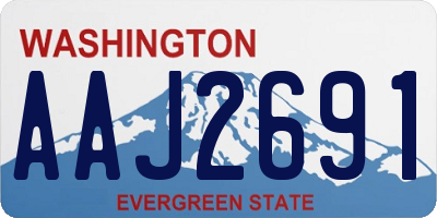 WA license plate AAJ2691