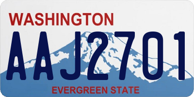 WA license plate AAJ2701
