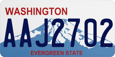 WA license plate AAJ2702