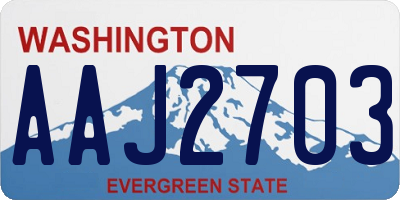 WA license plate AAJ2703