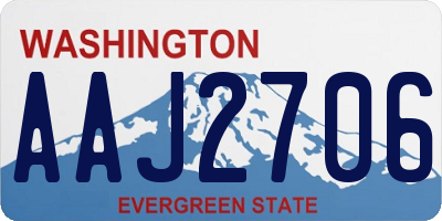 WA license plate AAJ2706