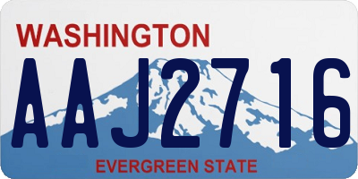 WA license plate AAJ2716