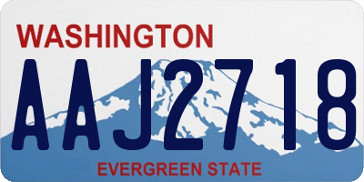 WA license plate AAJ2718