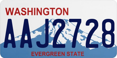 WA license plate AAJ2728