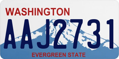 WA license plate AAJ2731