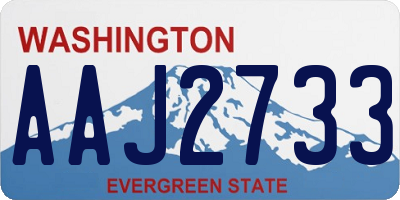 WA license plate AAJ2733